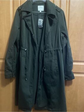 Torrid Olive Military Twill Trench Coat Size Large (12)